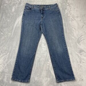 Charter Club Jeans Womens 14P Blue Denim Comfort High Rise Straight Leg Outdoor